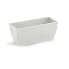 Jardineira Rattan Retangular Branca – Decoração Sofisticada para Casa e Jardim