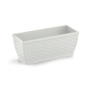 Jardineira Rattan Retangular Branca – Decoração Sofisticada para Casa e Jardim