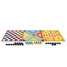 Jogos de Tabulleiro Jogos Clássicos 3 em 1 Damas/Ludo/Trilha
