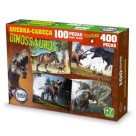 Jogo Quebra Cabeça Infantil Dinossauros 4 Em 1 Puzzle 400 Peças