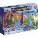 Quebra Cabeca Infantil Puzzle Cinderela com 2 Jogos e 200 Peças