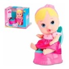 Boneca Bebe Little Dolls Faz Xixi Alive Menina com Penico e Mamadeira