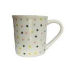 Caneca Porcelana 150ml PET Faixa Terramada – Caneca Decorativa Pequena para Café, Chá, Cappuccino e Bebidas Quentes
