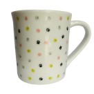 Caneca Porcelana 150ml PET Faixa Terramada – Caneca Decorativa Pequena para Café, Chá, Cappuccino e Bebidas Quentes