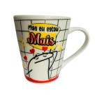 Caneca 290ml de Porcelana Flork com Frases Divertidas Estilo Faixa – Presente Criativo e Decorativo