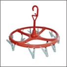 Varal Íntimo Redondo 35cm com 16 Prendedoresl Compacto em Plástico Resistente para Roupas Delicadas Meias e Lingerie