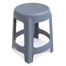 Banqueta Premium Rattan Cinza Decorativa
