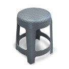 Banqueta Premium Rattan Cinza Decorativa