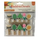 PRENDEDOR DE MADEIRA DECORADOS C/10PCS UN. ZEIN
