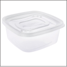 Pote Quadrado Plasútil 1,1L com Tampa Clic Branco