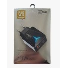 CARREGADOR DE TOMADA 20W 2.1A C/2 ENTRADAS USB A&C UN.
