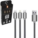 CABO 3 EM 1 USB X V8/IP7/TIPO-C 1,2M UN.