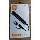 HUB USB 4 C/ 3 PORTAS USB-A E 1 USB-C UN.