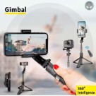 Estabilizador L08 Smartphone Celular Gimbal Bluetooth Tripé Fotos Vídeos Remoto Equilíbrio Estável