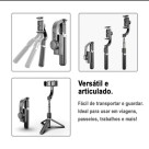 Estabilizador L08 Smartphone Celular Gimbal Bluetooth Tripé Fotos Vídeos Remoto Equilíbrio Estável