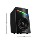 CAIXA DE SOM PC GAMER LIGHT LED RAINBOW 2X3W USB AUX UN. 