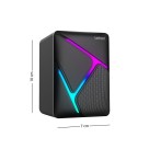 CAIXA DE SOM PC GAMER STORM LED RAINBOW 3W USB AUX ESTEREO UN.