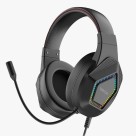 FONE DE OUVIDO / HEADSET GAMER PLAY ON PRETO LED RAINBOW 2M DRIVER 40MM UN.