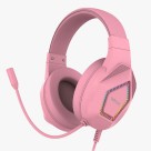 FONE DE OUVIDO / HEADSET GAMER PLAY ON ROSA LED RAINBOW 2M DRIVER 40MM UN.