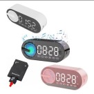 Clock Speaker Bluetooth com Relógio Digital LED, Despertador, Entrada USB e Som Estéreo Portátil