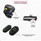 Microfone de Lapela Sem Fio Duplo Kaidi KMF4-A Lightning para iPhone e iPad com Cancelamento de Ruído e Alta Qualidade de Áudio