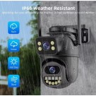 CÂMERA SEGURANÇA IP ZYHUM A38 LENTE DUPLA 6MP PRETA COM VISÃO NOTURNA E APP ICSEE