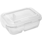 POTE DE VIDRO 630ML HERMETICO RET. TAMPA C/ DIVISORIA UN.