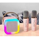 CAIXA DE SOM COM 2 MICROFONE ALTO-FALANTE KARAOKÊ SEM FIO BLUETOOTH PORTÁTIL