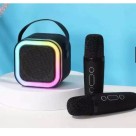 CAIXA DE SOM COM 2 MICROFONE ALTO-FALANTE KARAOKÊ SEM FIO BLUETOOTH PORTÁTIL