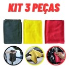FLANELA DE MICROFIBRA 30X30CM KIT C/3PCS UN.