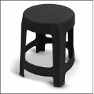 Banqueta Premium Rattan Preta 45x35x35cm