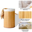 CESTO ORGANIZADOR DE ROUPA C/TAMPA BAMBU 35X57CM UN.