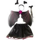 Kit acessório Festa Fantasia Halloween Infantil (Saia + Asa + Arco + Varinha)