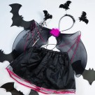 Kit acessório Festa Fantasia Halloween Infantil (Saia + Asa + Arco + Varinha)