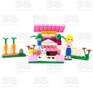 Blocos de Montar Menina Rosa Castelo Carruagem Cafeteria Trenzinho Jetsky Princesa Casa Barbi Poly