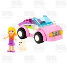 Blocos de Montar Menina Rosa Castelo Carruagem Cafeteria Trenzinho Jetsky Princesa Casa Barbi Poly