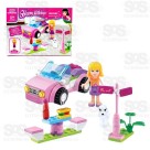 Blocos de Montar Menina Rosa Castelo Carruagem Cafeteria Trenzinho Jetsky Princesa Casa Barbi Poly