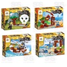 Bloco De Montar Aventura Pirata Bomba Navio Brinquedo Guerra