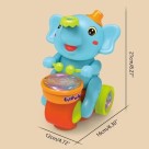 Elefante Musical Interativo Com Luzes Sons Batendo Tambor Assopra Bola Colorido