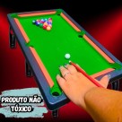 Mini Mesa De Sinuca Com Pézinho Bilhar Infantil 16 Bolas 2 Tacos