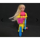 Boneca Com Bicicleta Ciclista Pedala Brinquedo De Fricção Colorida
