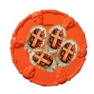 Bandeja Plástica Laranja Caveira para Halloween Decoração Dia das Bruxas 36cm