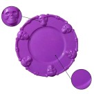 Bandeja Plástica Roxa Caveira para Halloween Decoração Dia das Bruxas 36cm