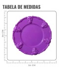 Bandeja Plástica Roxa Caveira para Halloween Decoração Dia das Bruxas 36cm