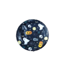 Prato Papel 18cm Tema Halloween Bruxa Fantasma Abobora Caixao com 8 Unidades