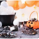 Prato Papel 18cm Tema Halloween Bruxa Fantasma Abobora Caixao com 8 Unidades