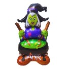 Balão Metalizado Bruxa com Caldeirão Decoração Halloween Dia das Bruxas 60x115cm