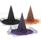 Chapeu De Bruxa Teia Com Tule Festa Halloween, Fantasia Tematico