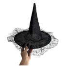 Chapéu De Bruxa Teia Com Tule Festa Halloween Fantasias
