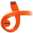 Mechas Lisas Sintéticas 50cm Cor Laranja para Fantasia Halloween e Eventos
